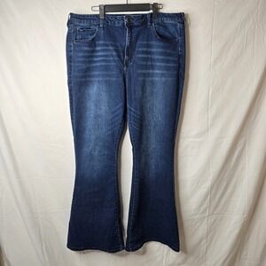 SO High Rise Flare Jeans Stretch Bell Bottoms Dark Wash‎ Sz 20